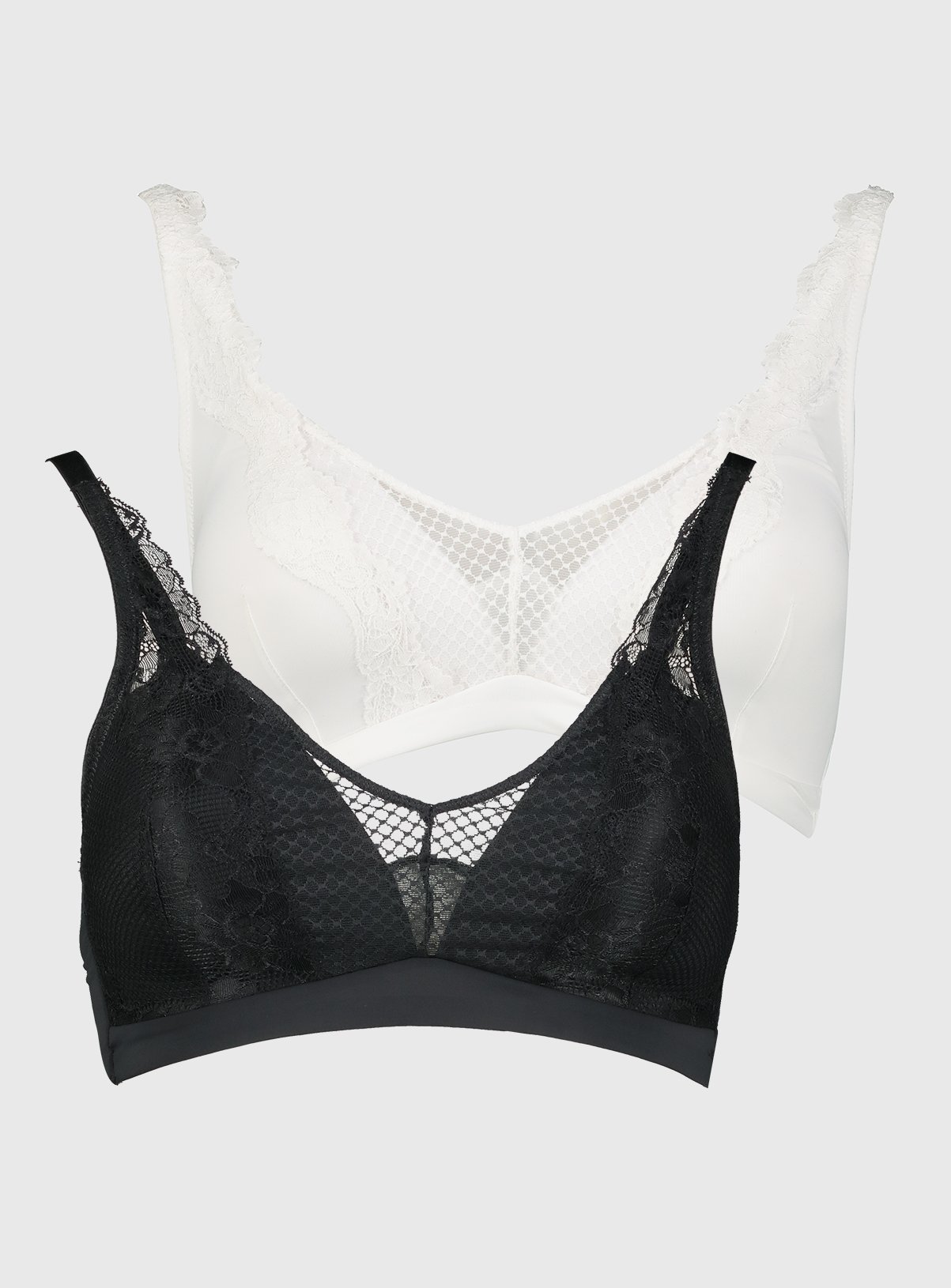 white padded lace bralette